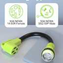 50 Amp Twist Lock Adapter with Grip Handle, NEMA SS2-50P Male to 14-50R Female Adapter, Heavy Duty RV Power Cord Adapter, 50 Amp Adapter for Generator Dryer Welder EV STW 6/3+8/1 AWG(1.5FT 125/250V)