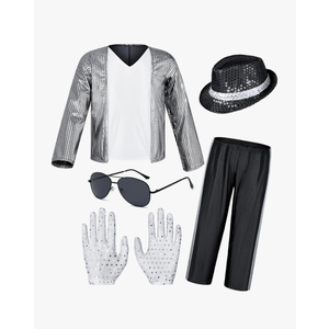 Dance Star Costume for Kids 80s 90s Pop Stage Cosplay Party Halloween Role Play 3-12 Years 120-130cm