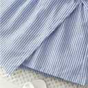 MakeMeChic Girl's Summer Shorts Elastic Waist Striped Bow Wrap Asymmetrical Cute Casual Shorts