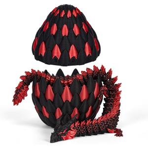 TBOLINE 3D Printed Dragon Eggs with Articulated Dragon Inside,Easter Dragons Egg,Easter Gifts Kids,Office Desk Decor,DND Gifts,Desk Toys for Kids Adult (Fire Dragon)