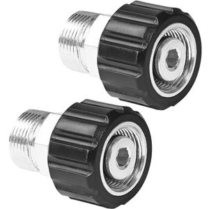 YAMATIC Pressure Washer Adapter, Metric M22-14mm Male to M22-15mm Female Fitting, Connect M22-14mm Pressure Washer Hose with M22-15mm Outlet Pressure Washer and Gun,2pcs (Silver)