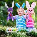 ArtCreativity 23" Inflatable Easter Bunny with Carrot Inflates, Set of 4 Blow Up Bunny, Egg Hunt Supplies for Easter Basket Stuffers, Indoor and Outdoor Decoration, Party Favors, 4 Assorted Colors
