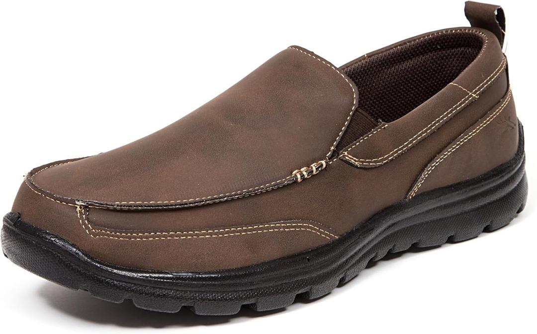 Deer Stags Men's Everest2 Updated Memory Foam Dress Comfort Casual Slip-on Loafer (12, Brown)