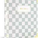 Aesthetic Recipe Binder with Waterproof Cover - The Perfect Recipe Book with Plastic Sleeves to Write in Your Own Recipes - Quality Blank Cookbook Binder, Cards incl. (Sage)