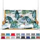Porch Swing Cushion with Backrest,Waterproof Bench Cushion for Outdoor Furniture,2-3 Seater Replacement Thickened swing cushion with Ties,Patio,Outdoor,Backyard and Garden (Hawaiian Flower,60x40")