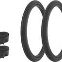 Bicycle 26" x 2.125" All Black 2 Tires W/Tubes AL-1053 Wavy-Slick Cruiser Style Tread | (Two Tire) + (Two Standard Tube)