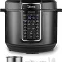 Midea 12-in-1 Electric Pressure Cooker, 8 Quarts, 12 Presets, Multi-Functional Programmable Slow Cooker, Rice Cooker, Steamer, Saut Pan, Yogurt Maker, and More, Stainless Steel (Black)
