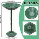 Bird Bath for Outside with Pedestal, Vintage Freestanding Garden Metal Birdbaths & Birdfeeder, Birdbaths Bowl Bird Baths for Outdoors Yard Garden Lawn Decor, Upgrade Dual-use Base (Dark Green)