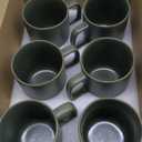 AmorArc 14oz Coffee Mugs Set of 6, Ceramic Coffee Mugs with Large Handle & Wavy Rim for Latte/Hot Cocoa/Tea, Stylish Coffee Mugs for Men Women. Oven,Dishwasher&Microwave Safe, Reactive Glaze