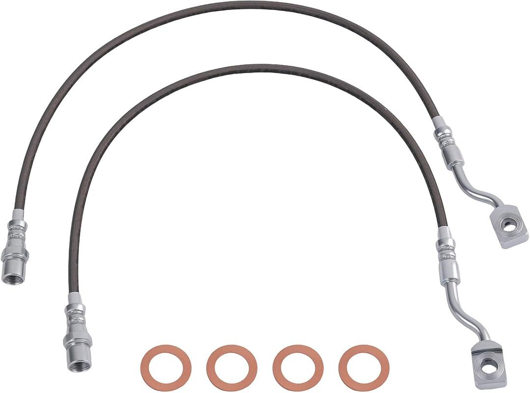 MaXpeedingrods Front Extended Brake Lines for Chevy Silverado/GMC 1500 2007-2018, 2500HD/3500HD 2011-2019, for Suburban/Tahoe/Yukon XL, Stainless Steel - 5-7.5" Lift, DOT Approved