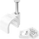 Cable Matters 200-Pack Nail-in Cable Clips Cord Organizer, 7mm / 0.27 inches, Ethernet Cable Wall Clip, Wire Wall Clips, White