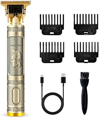 BTRICL Cordless Hair & Beard Trimmer with 4 Guide Combs, Rechargeable T-Blade Hair Edgers Hair Clippers for Zero Gapped Haircut, Professional Electric Hair Trimmer Gifts for Men & Father's Day(Bronze)