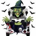 HEIPINIUYE Halloween Witch Trunk or Treat Car Decorations Kit Halloween Trunk or Treat Decorations for SUV Car Garage Door Entryway Archway Witch Party Decorations
