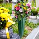 12 Pack Memorial Flower Vase Plastic Cemetery Vases with Spikes Cemetery Decorations for Grave Decorations for Cemetery Vases for Flowers Plastic Flowers for Grave Vase (Green)