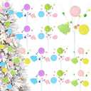 12 Pcs Christmas Tree Ornaments Candy Land Macaron Lollipop Pastel Christmas Tree Toppers Picks Filler Decorations for Wreath Vase Home Party Candyland Decor