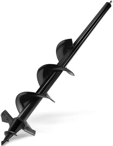 SYITCUN Auger Drill Bit for Planting - 4"X24" Heavy-Duty Auger Post Hole Digger for Fence- 3/8" Hex Drive Drill