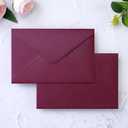PONATIA 50 Pack A4 Envelopes, 4.25 x 6.12'' Shimmer Sparkle Burgundy Envelope Perfect for Gift Cards, Wedding Details Cards, Thank You Cards and any 4x6" Inner Sheets