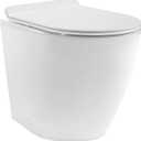 St. Tropez Back to Wall Concealed Tank Toilet Bowl, Black Hardware (White)
