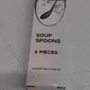 HIWARE Matte Black Thick Heavy-Weight Soup Spoons, Stainless Steel Soup Spoons, Table Spoons, Set of 6