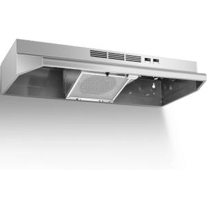 Tieasy 36 inch Under Cabinet Range Hood, 400 CFM Convertible Vent Hood (Ducted/Ductless), 2-Speed Exhaust Fan with Rocker Switch Control, Stainless Steel, Multiple Venting Options for Kitchen Stove