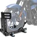 ECOTRIC Motorcycle Wheel Chock Trailer 3000lb Capacity, Adjustable Motorcycle Front Tire Stand Chock for Trailer Truck Garage Fit for Most Crusier Sports Dirt Bikes Tire Size 14"-22" Wheels (Black 3000 lbs)