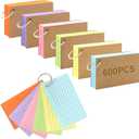 Lovppy 600PCS Index Cards,3x5 Inches Colored Flash Cards with Ring, Punched Lined Flashcards Ruled Index Cards Notecards Study Cards Heavy Note Cards for Studying, Learning, School, College