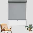 Cordless Roller Shades for Windows Blackout Window Blinds Thermal Insulated Privacy Protection for Day and Night, Inside or Outside Mount for Home Office Bathroom (48" W x 72" H, Light Gray)