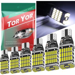 921 LED Bulbs 912 Reverse Lights Pack of 6, 6000K Xenon White CANBUS T10 T15 906 W16W 921K 922 Back-up, Replacement For Cargo Lights