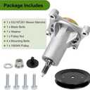 187292 Spindle Assembly with 195945 Pulley, Fit for Hu sqvarna/Craftsman 42" 46" 48" 54" Mower Deck, Mandrel Spindle Replace 587819701 532187281 532192870, Pulley 195945 197473, 1 Pack