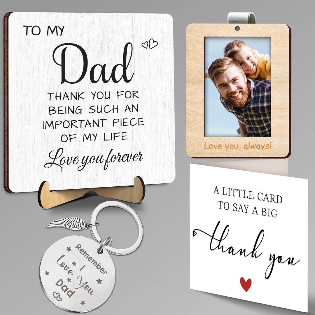 4 x Dad Gifts from Daughters Sons Birthday Gift Set for Dads, Stepdad, Father
