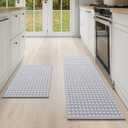 YDKGL Kitchen Mat Kitchen Rugs Sets of 2 PCS Non Slip Washable, Super Absorbent Soft Braided Kitchen Mats for Floor, Rubber Backing Comfort Standing Kitchen Sink Mat Runner Rug, Gray 17"x28"+17"x47"
