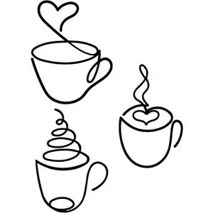 Ferraycle 3 Pieces Coffee Cup Metal Wall Art Wire Coffee Bar Hanging Decor Cafe Themed Vintage Rustic Metal Sign for Kitchen Restaurant Shop Home Office Accessories
