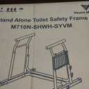 FSA/HSA Eligible, Vaunn Medical Bathroom Patented Height Adjustable Height Toilet Rail Grab Bar and Commode Safety Frame Handle