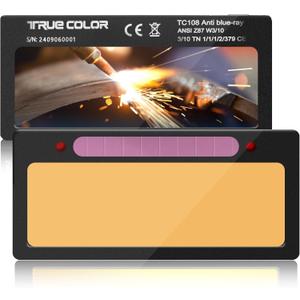 2 x 4 Auto Darkening Welding Filter Lens, Shade 10, Solar-Powered Operation, HD True Color Technology, Gold Welding lens, Compatible with Standard Welding Helmet and Face Shield