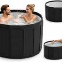 Portable Bathtub for Adult, Foldable Soaking Bathtub for Hot SPA&Ice Bath, Foldable Small Bathtub collapsible bathtub for Bathing, 6-layer Insulated portable tub,Space-Saving (black 25.9X41.3 IN)