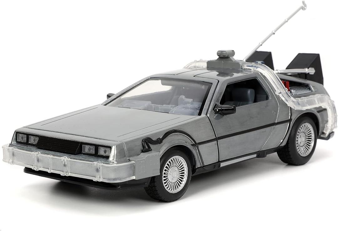 Jada Back to The Future Part I 1:24 Time Machine Die-cast Car Light Up Feature, Toys for Kids and Adults