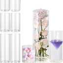 6pcs Clear Glass Cylinder Vases for Centerpieces, 4,8,12 Inch Tall Clear Flower Vases Wedding Decorations, Glass Hurricane Candle Holder for Table Shelf, Floral Vase Bulk for Home Decor