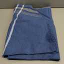 DII French Stripe Dining Table Collection Farmhouse Style Tablecloth, 70 Inches Round, Blue Chambray