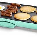 GreenLife 20" Electric Griddle, Extra Large Surface for Pancakes Eggs Fajitas, Healthy Ceramic Nonstick Coating, Stay Cool Handles, Removable Drip Tray, Temperature Control, PFAS-Free, Turquoise