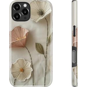 Goodon for iPhone 16 Pro Case - Compatible with Magsafe - Dual-Layer Hard Shell & Silicone Cover - Protective Phone Case with Cute Wildflower Designs for Women - Ethereal Wire Florals