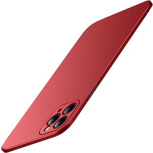 Casechics Compatible with iPhone Case,Luxury Matte Hard PC Slim Fit Ultra Thin Lightweight Camera Lens Protection Soft Shockproof Cover Phone Case (Red, iPhone 13)