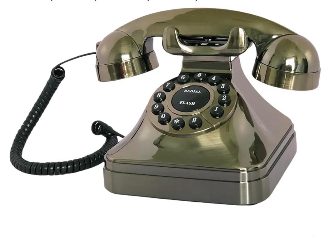 Retro Landline Home Phone,TelPal Corded Old Fashion Desk Phones, Basic Decorative Analog Telephone Set, Senior Telephones for Home/Office/Hotel… (Bronze)