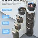 3-Tiers Slim Bathroom Storage Cabinet, Waterproof Narrow Floor Cabinet with Tissue Box and Wheels, Skinny Storage Organizer with Drawers for Small Spaces, Bathroom, Kitchen, Bedroom, 6.7