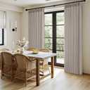 MIULEE Pinch Pleated Thick Linen Curtains 108 Inches Length 2 Panels for Living Room Bedroom, Extra Long Pinch Pleat Drapes Back Tab Light Filtering Taupe Foor to Ceiling Curtains with Hooks&Rings