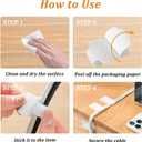 4 x 36PCS Cable Organizer Hook and Loop Cable Ties, Self Adhesive Hook and Loop Cable Straps Sticky-Back Cable Management Cord Organizer Cable Clip for Household & Office Essentials (White*36)