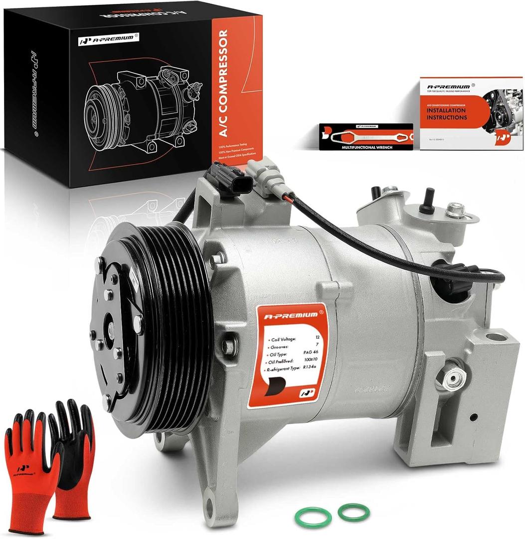 A-Premium Air Conditioner AC Compressor with Clutch Compatible with Nissan Maxima 3.5L 2016-2023, Murano 3.5L 2015-2022