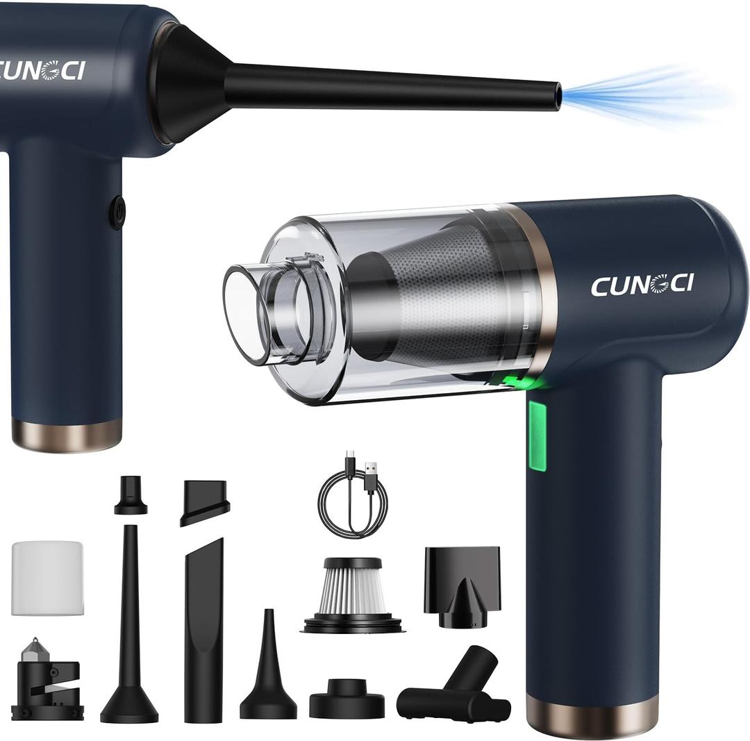 Car Vacuum Handheld Vacuum Portable Cordless, 18000Pa 5 in 1, 100W Brushless Motor, High Power Vacuum Cleaner with Window Breaker Hammer, LED Light, Multi-Nozzles for Car, Home, Pet, Office 