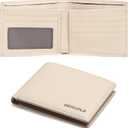Ultra Slim Small RFID Wallet for Women, Leather Tiny Thin Bifold Pocket Ladies Wallet Short Wallets for Women (White)