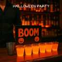 2 x Disposable Hard Plastic Shot Glasses Jello Cups Iridescent Neon Halloween Birthday Christmas Party Supplies (2, ounces)