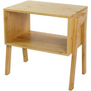 KKTONER Modern Bamboo Nightstands End Tables Bedroom with Storage Small Bedside Table for Living Room Office (Natural)
